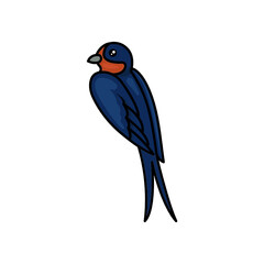 Swallow bird cute mascot design illustration