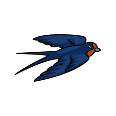 Swallow bird cute mascot design illustration