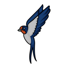 Swallow bird cute mascot design illustration