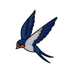 Swallow bird cute mascot design illustration