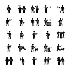 Military Glyph Vector Icons