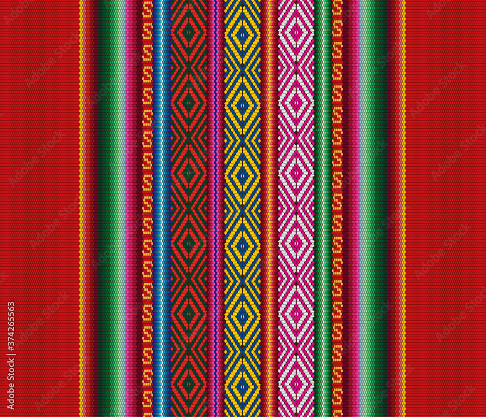 Aufkleber blanket stripes seamless vector pattern. background with ethnic american fabric pattern with colorfu