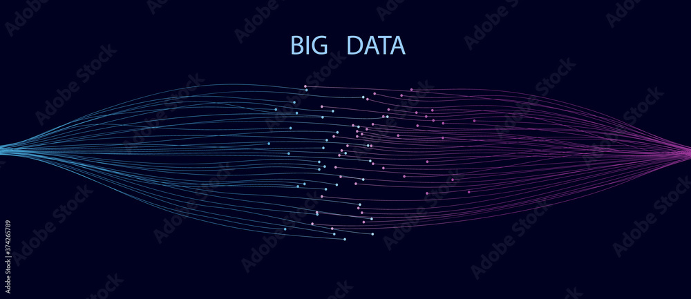 Fototapete big data connecting and sorting abstract background concept