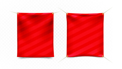 Realistic 3D Banner with Folds on White Background . Isolated Vector Elements