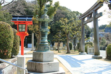 日本の神社の境内(兵庫県神戸市：多井畑厄除八幡宮)