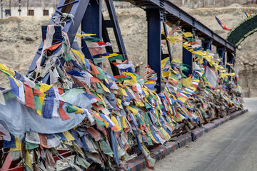 buddhist flags in kathmandu country