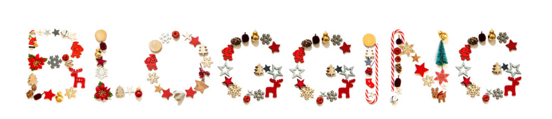 Colorful Christmas Decoration Letter Building Word Blogging