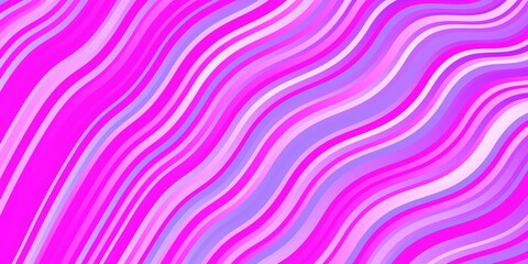 Light Purple, Pink vector layout with circular arc. Brand new colorful illustration with bent lines. Pattern for booklets, leaflets.