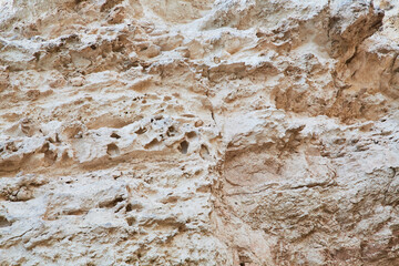 Rock surface. Abstract nature texture. Beige mountain. Natural material background. Rock climbing backdrop, copy space