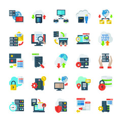 Web Hosting Flat Icons 