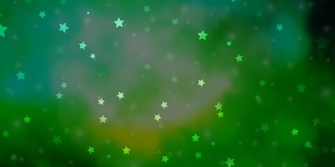 Light Blue, Green vector texture with beautiful stars. Blur decorative design in simple style with stars. Pattern for websites, landing pages.