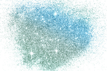 Textured background with blue glitter sparkle on white