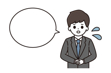 手を前で組むビジネスマンのイラスト
