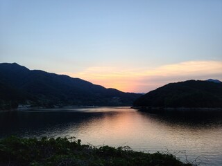 sunrise over the lake