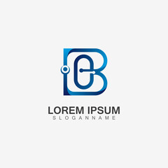 Obraz premium Letter B technology Logo Concept. Creative and Elegant illustration Logo design
