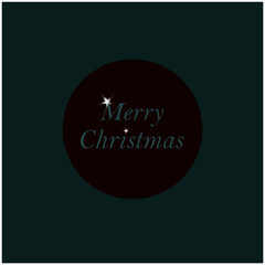 Vector illustration of Merry  Christmas postcard in minimalism style on pastel background