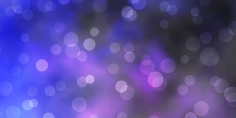 Dark Pink, Blue vector pattern with spheres. Modern abstract illustration with colorful circle shapes. Pattern for business ads.