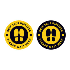 keep your distance circle sticker vector eps