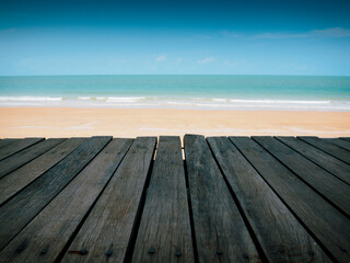 Fototapeta na wymiar wooden pier on the beach