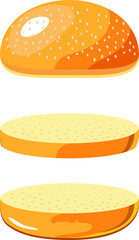 Burger bun. Bread with sesame seeds