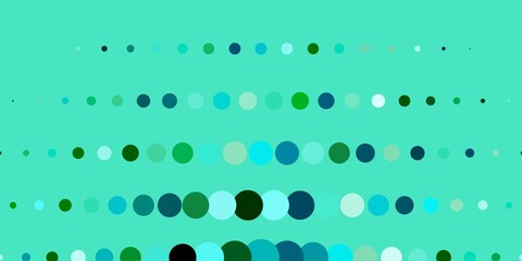 Dark Blue, Green vector pattern with spheres. Abstract illustration with colorful spots in nature style. Design for posters, banners.