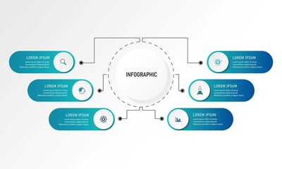 Naklejka premium Vector Infographic label design template with icons and 4 options or steps. Can be used for process diagram, presentations, workflow layout, banner, flow chart, info graph.