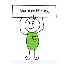 
Cartoon style illustration of job hiring, flat design vector 
