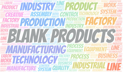 Obraz premium Blank Products word cloud create with text only.