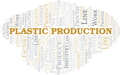 Fototapeta premium Plastic Production word cloud create with text only.