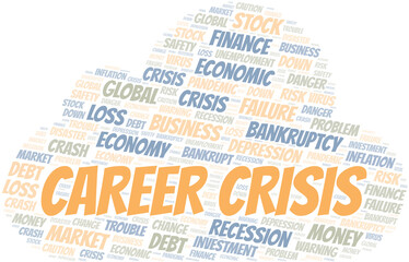 Obraz premium Career Crisis word cloud create with text only.