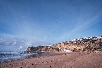 Fototapeta na wymiar Beautiful view of ocean beach Praia do Magoito, Portugal.