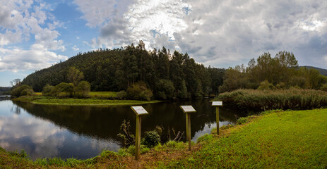 Panorama view of Trabada lanscape in Galicia