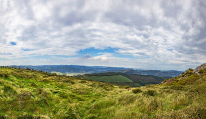 Fototapeta na wymiar Panorama view of Trabada lanscape in Galicia