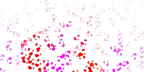 Light pink, yellow vector pattern with abstract shapes.