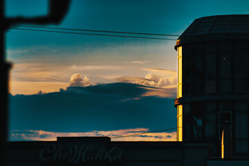 Fototapeta premium sunset in the city