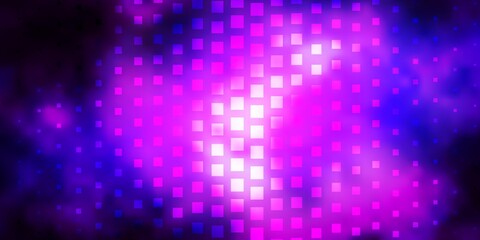 Dark Purple vector template in rectangles. Colorful illustration with gradient rectangles and squares. Template for cellphones.