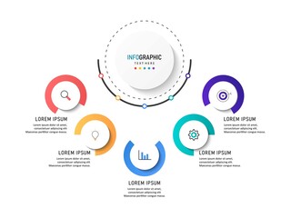 Vector Infographic label design template with icons and 4 options or steps. Can be used for process diagram, presentations, workflow layout, banner, flow chart, info graph.