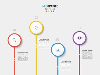 Vector Infographic label design template with icons and 4 options or steps. Can be used for process diagram, presentations, workflow layout, banner, flow chart, info graph.