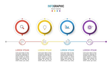 Vector Infographic label design template with icons and 4 options or steps. Can be used for process diagram, presentations, workflow layout, banner, flow chart, info graph.