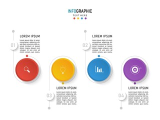 Fototapeta premium Vector Infographic label design template with icons and 4 options or steps. Can be used for process diagram, presentations, workflow layout, banner, flow chart, info graph.