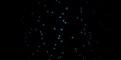 Dark BLUE vector template with neon stars. Shining colorful illustration with small and big stars. Design for your business promotion.