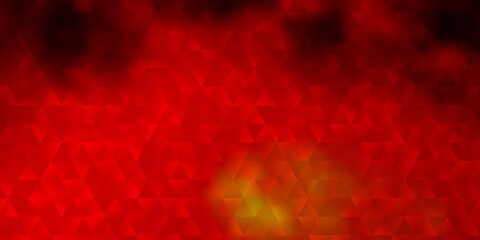 Dark Red, Yellow vector backdrop with lines, triangles.