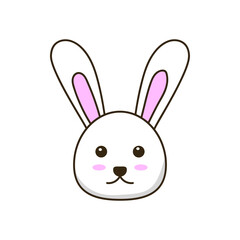 Cute rabbit cartoon illustration isolated on white background 