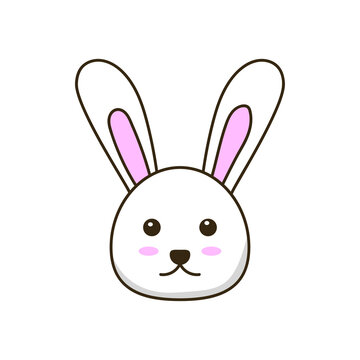 Cute rabbit cartoon illustration isolated on white background 
