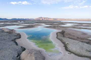 aerial view of landscape with lake