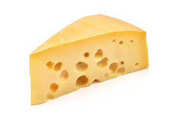 Maasdam cheese, isolated on white background