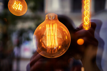 Vintage glass tungsten lanterns bulbs.