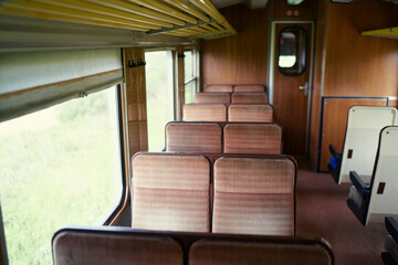 Interior of old city train.