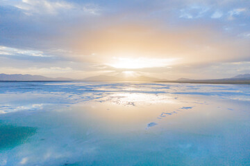 aerial view of lake lake in china 