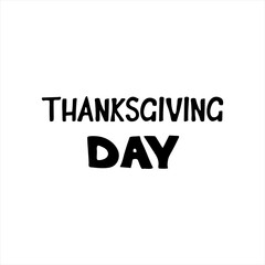 Hand written thanksgiving lettering in black isolated
